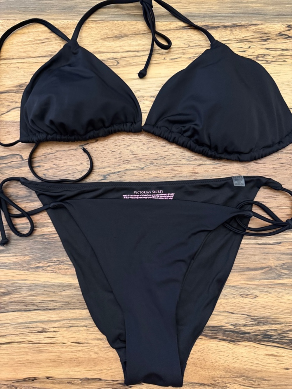 Victoria's Secret Black Triangle String Bikini